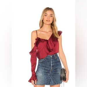 Lovers + Friends x Revolve Jude Top in Cabernet